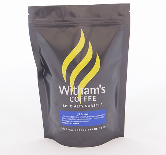 JB Blend, roasted by Witham’s Coffee