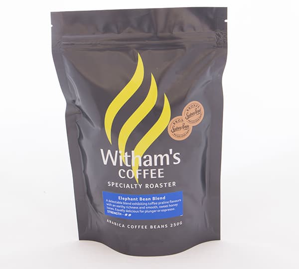 Elephant Bean Blend, roasted by Witham’s Coffee
